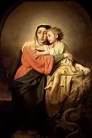 La jeune femme avec l'enfant Jésus. à Wassili Perow