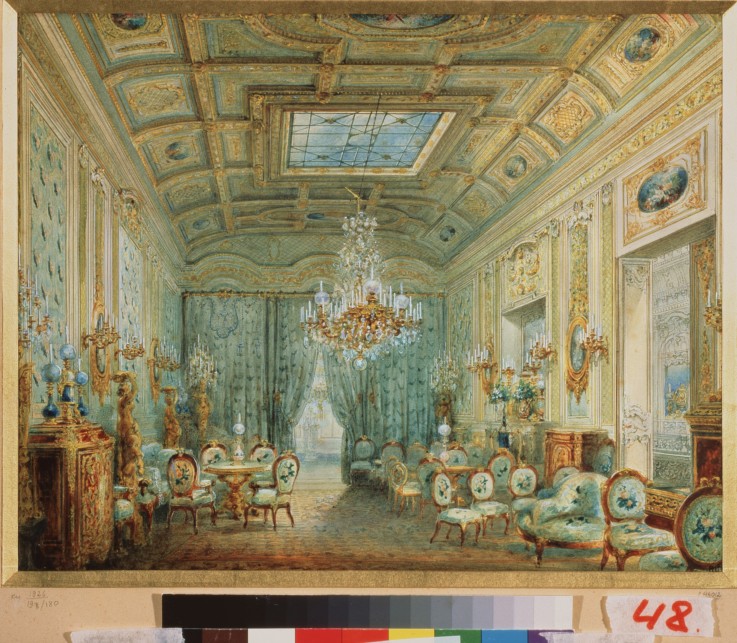 The living room with Pastels à Wassili Sadownikow