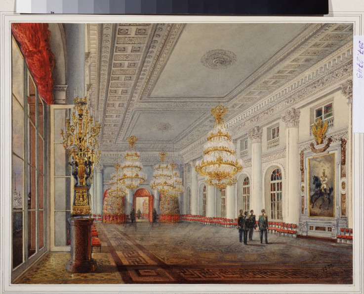 The Great Hall (Nicholas Hall) of the Winter palace in St. Petersburg à Wassili Sadownikow
