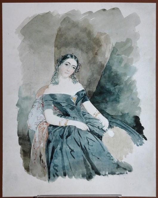 Portrait of Leonilla Ivanovna Baryatinskaya, Princess zu Sayn Wittgenstein (1816-1918) à Wassili Sadownikow