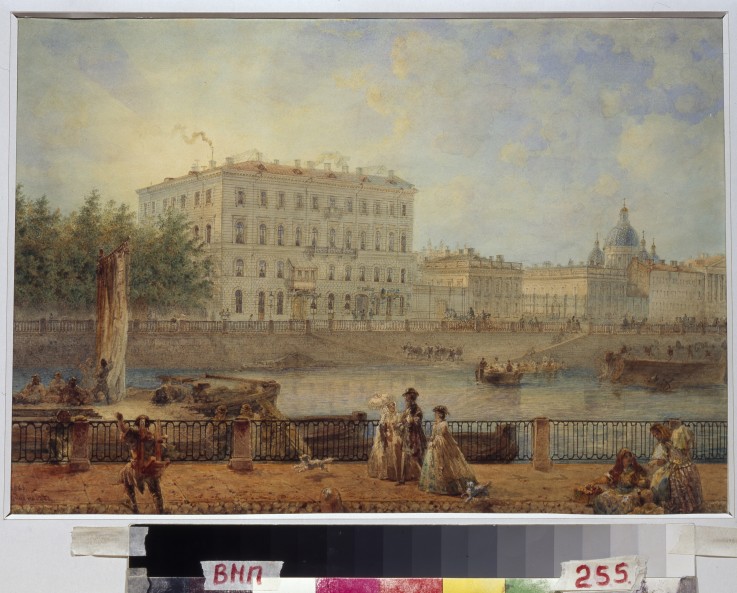 Saint Petersburg. View of the Fontanka River and the Derzhavin House à Wassili Sadownikow