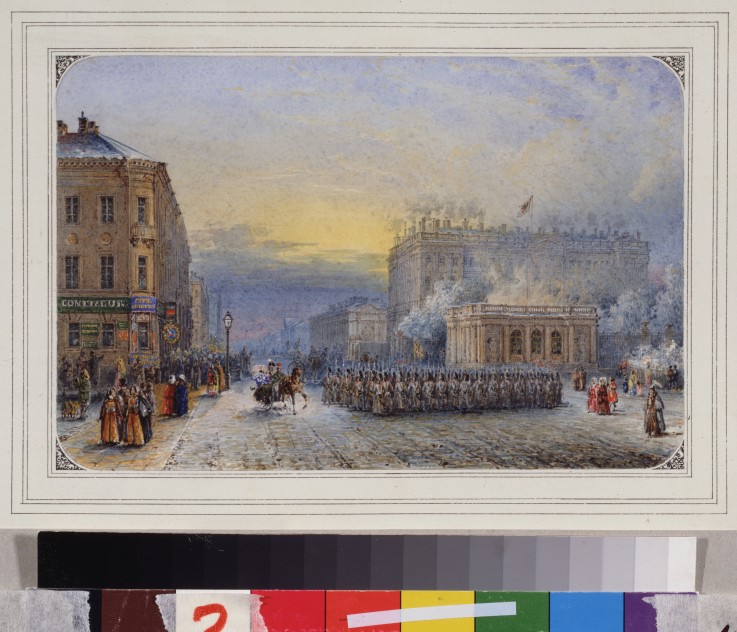 St. Petersburg. The Anichkov Palace. Easter Day, April 11, 1848 à Wassili Sadownikow