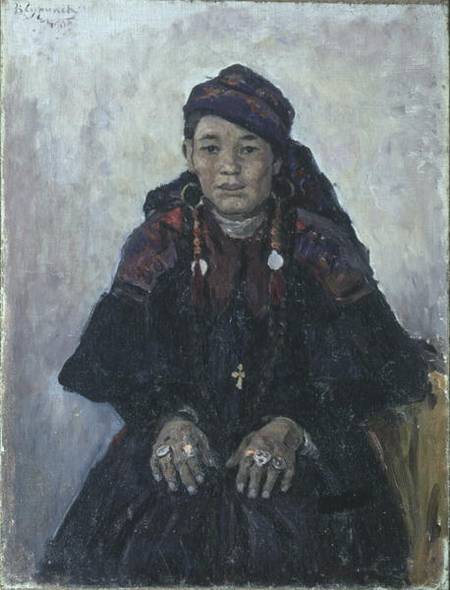 Portrait of a Cossack Woman à Wassilij Iwanowitsch Surikow