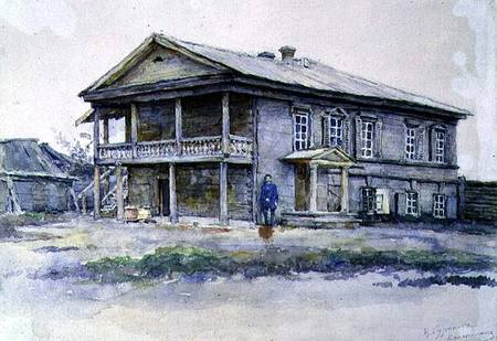 Surikov's House at Krasnoyarsk à Wassilij Iwanowitsch Surikow