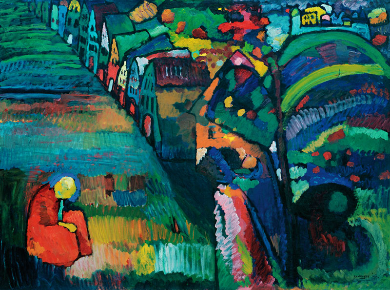 Picture with houses à Vassily Kandinsky