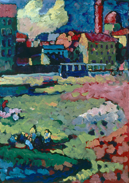 In front of town. (Munich) à Vassily Kandinsky