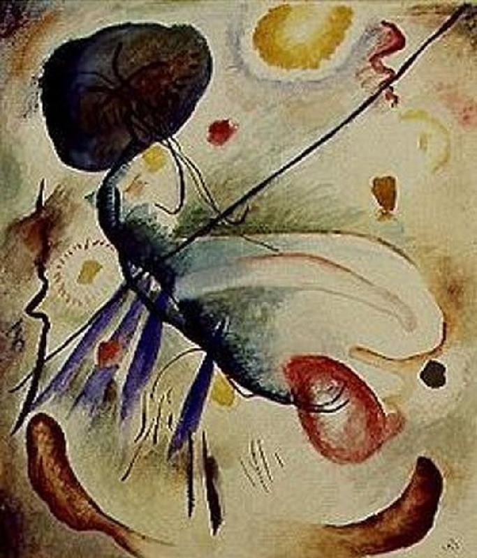 Watercolour painting with line. à Vassily Kandinsky