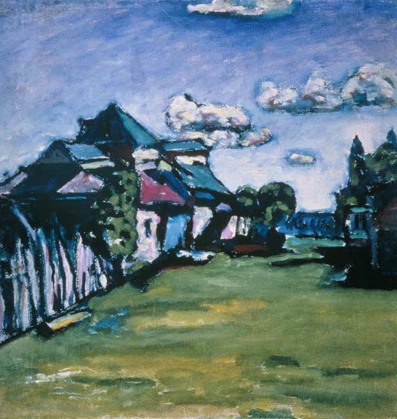 Farmhouses in front of 1918, 1917 or à Vassily Kandinsky