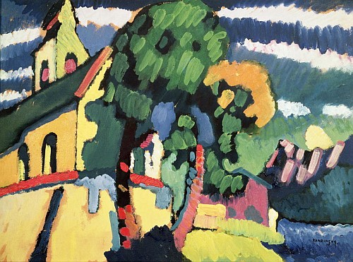 Bavarian Landscape with a Church  à Vassily Kandinsky