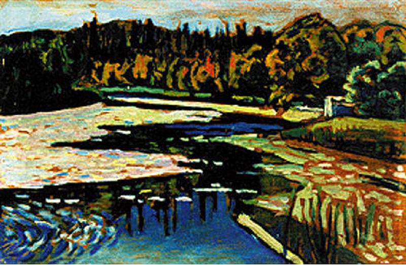 River in autumn. à Vassily Kandinsky