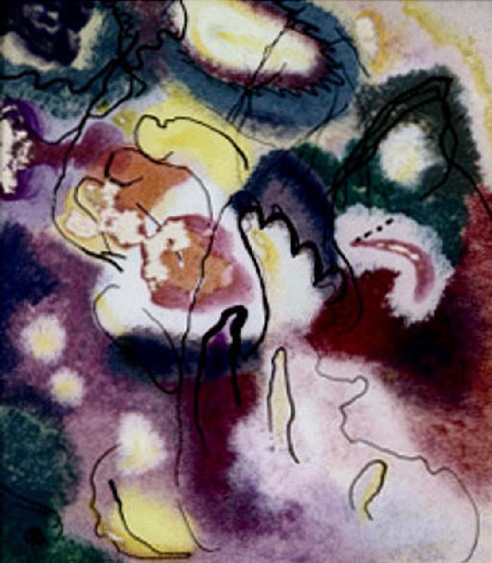 Glass picture with a red spot. à Vassily Kandinsky