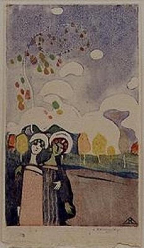 Two girls à Vassily Kandinsky
