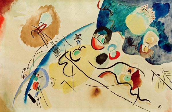 Untitled (Composition with trojka theme) à Vassily Kandinsky