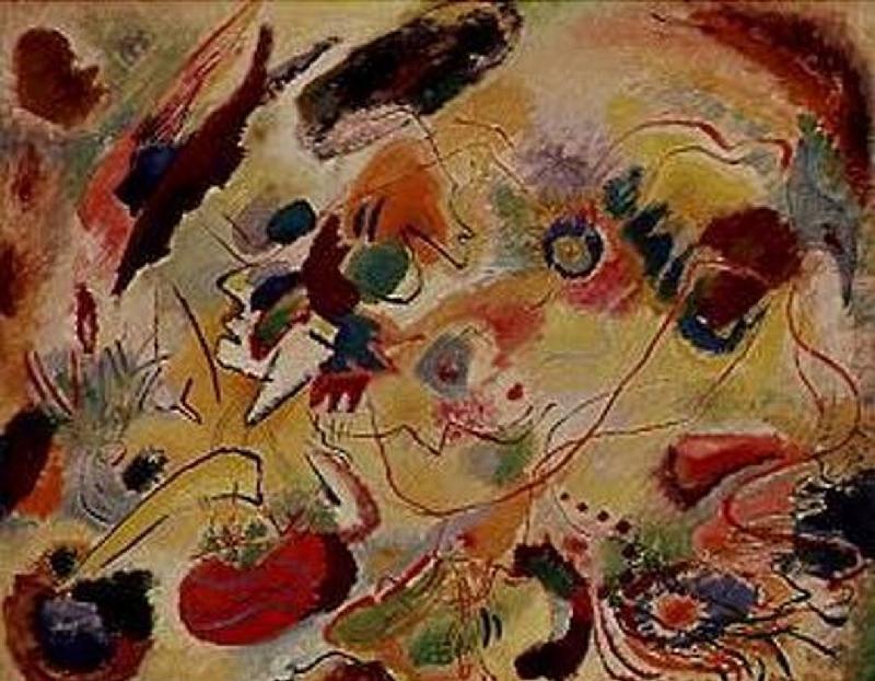 Study to composition of VII, (the Last Judgement) à Vassily Kandinsky