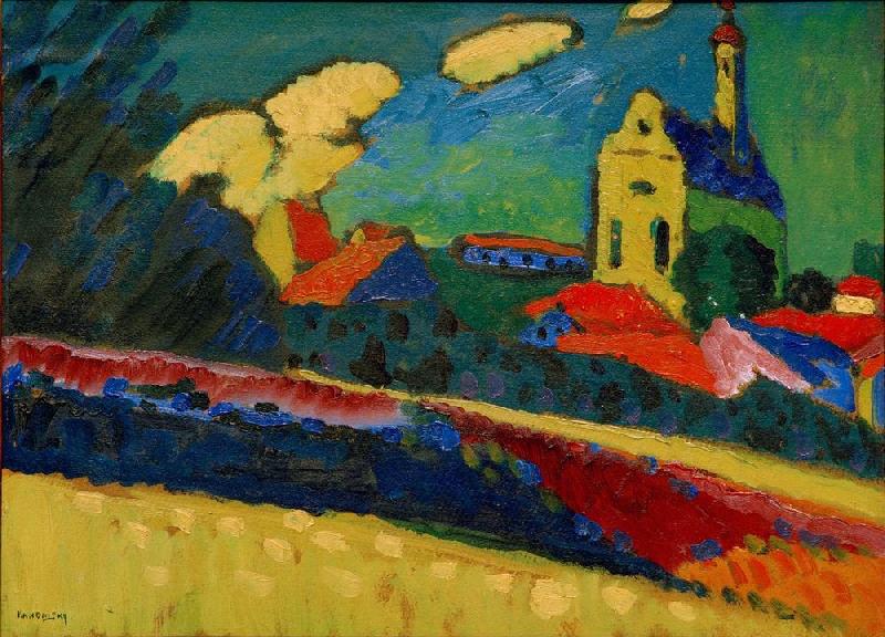Murnau Study - Landscape with Church à Vassily Kandinsky