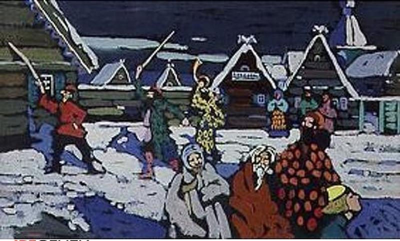 Winter scene in Russia. à Vassily Kandinsky