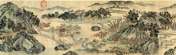 The Peach Blossom Spring from a poem entitled 'Tao Yuan Bi Jing' written by Wang Wei (701-761) à Wen  Zhengming