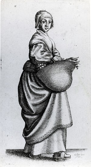 Maid returning from market à Wenceslaus Hollar