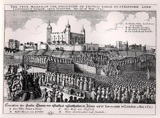 The Execution of Thomas Wentworth (1593-1641) Earl of Strafford, Tower Hill, 12th May 1641 (engravin à Wenceslaus Hollar