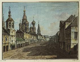 View of the Cathedral of St Basil the Blessed from Varvarka Street