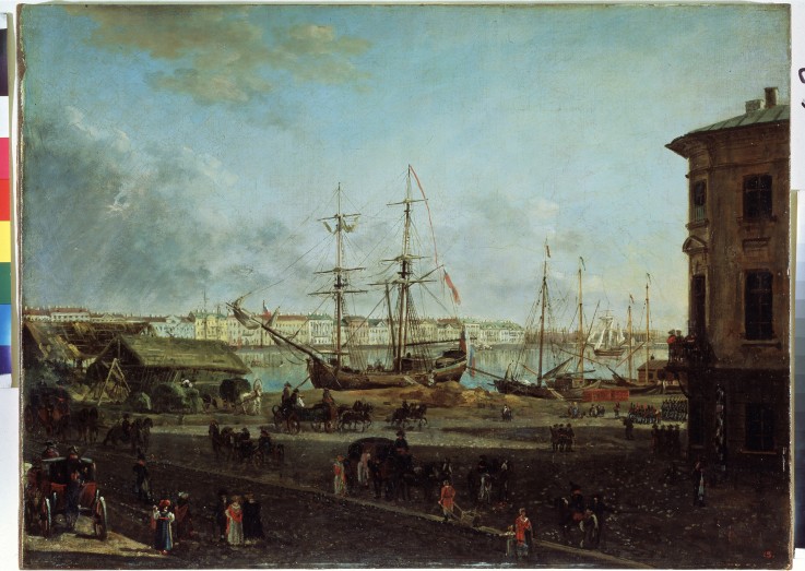View of the English Embankment from the Vasilievsky Island à Werkst. Alexejew