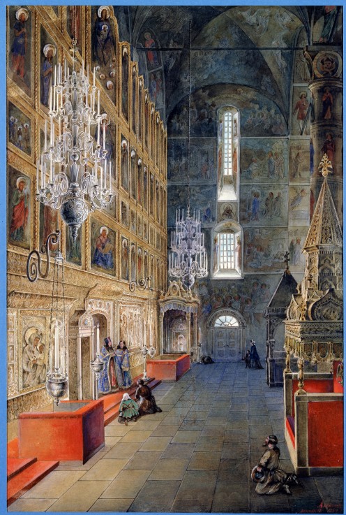 Interior in the Assumption Cathedral in the Moscow Kremlin à Werkst. Alexejew