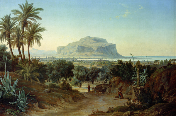 View of Palermo with Mount Pellegrino à Wilhelm Ahlborn