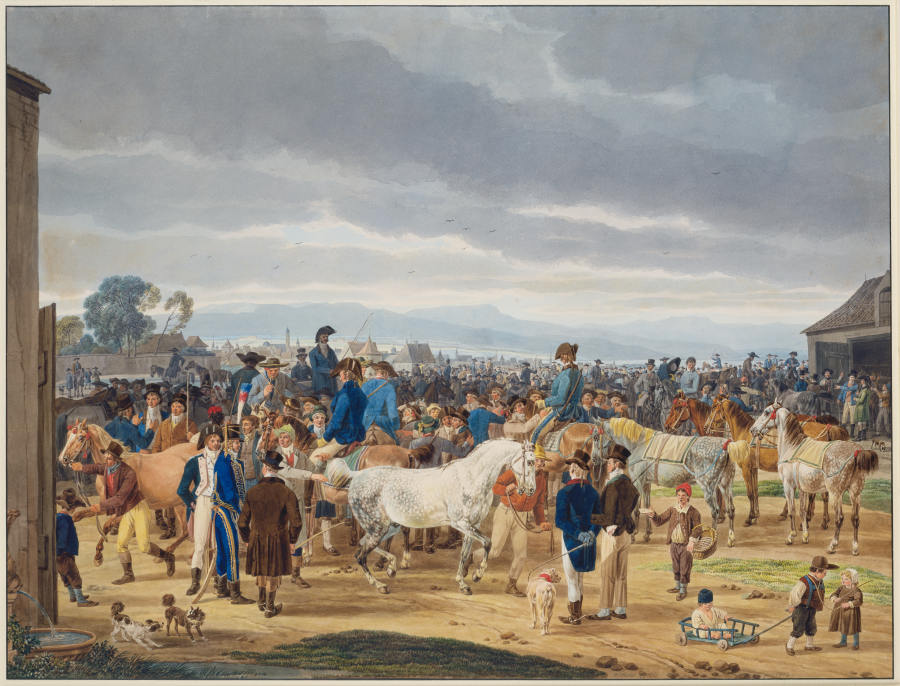 Horse market à Wilhelm Alexander Wolfgang von Kobell