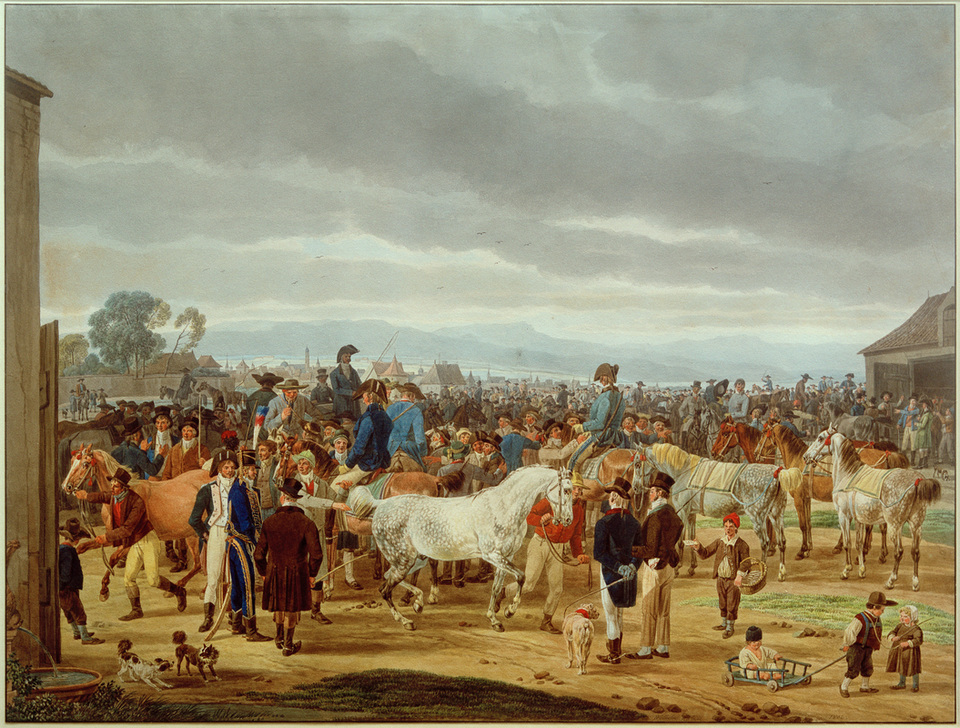 Pferdemarkt à Wilhelm Alexander Wolfgang von Kobell