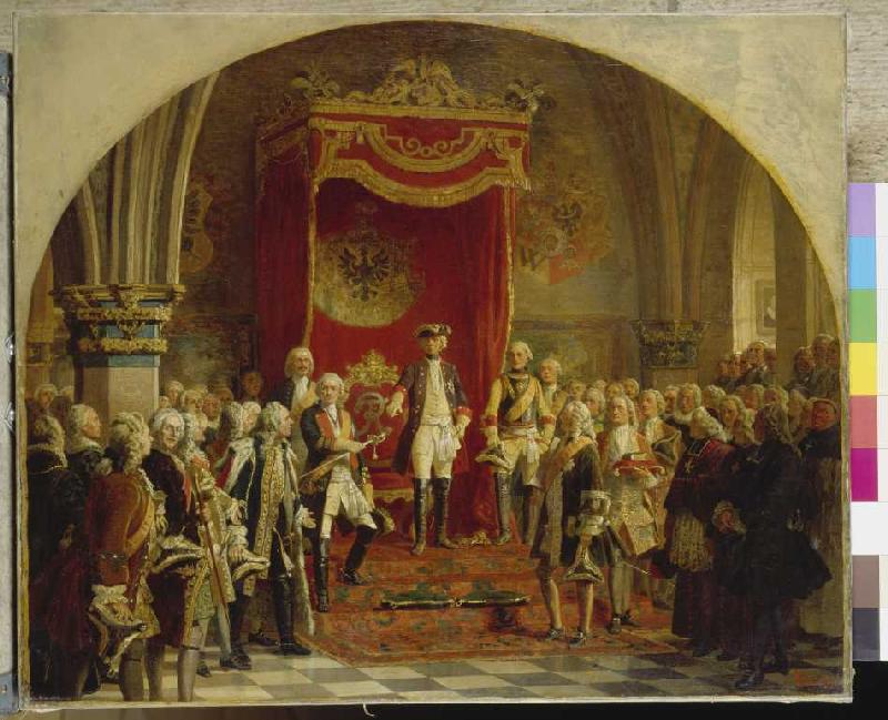 Die schlesischen Stände huldigen Friedrich dem Großen in Breslau 1741 à Wilhelm Camphausen