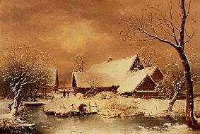 enneigées paysage d'hiver. à Wilhelm Heinrich Schneider