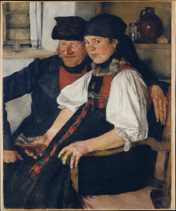 Elderly Farmer and Young Girl ("The Unequal Couple") à Wilhelm Leibl
