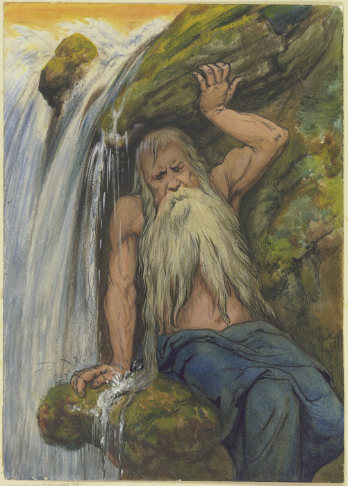 Flussgott an einem Wasserfall à Wilhelm Süs