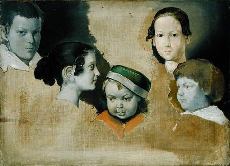 The five eldest children of the painter Julius Schnorr von Carolsfield (1794-1872) à Wilhelm Trubner