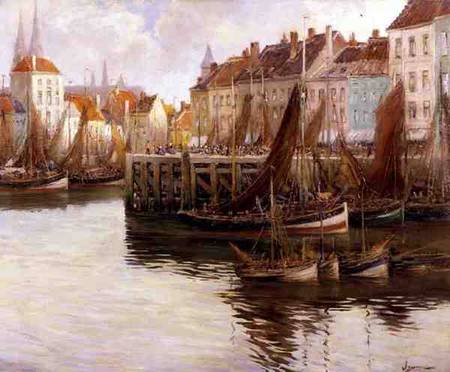 Ostend Harbour à Willem Bataille