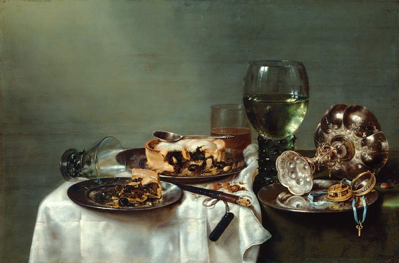 Breakfast Table with Blackberry Pie à Willem Claesz Heda