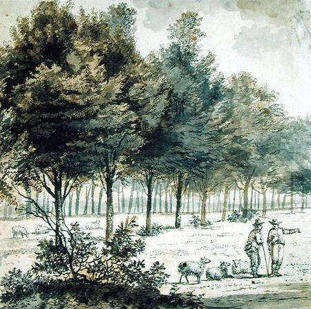 Two Shepherds and an Avenue à Willem de Heusch