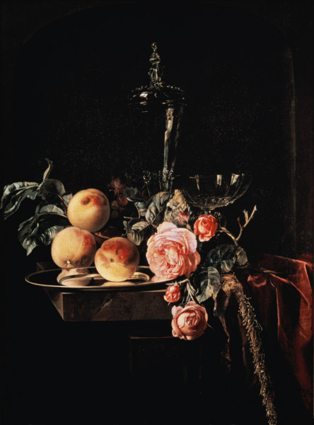 Roses and peaches à Willem van Aelst
