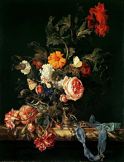 Still Life with Poppies and Roses à Willem van Aelst