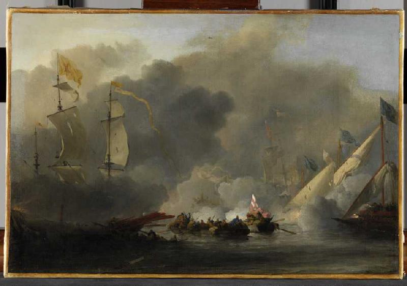 Die sogenannte Seeschlacht in der Solebay à Willem van de Velde le Jeune