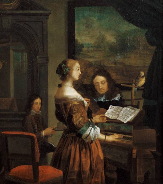 The Music Lesson (panel) à Willem van Mieris