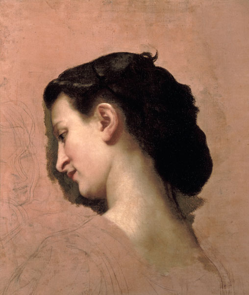 Sketch of a Young Girl. à William Adolphe Bouguereau