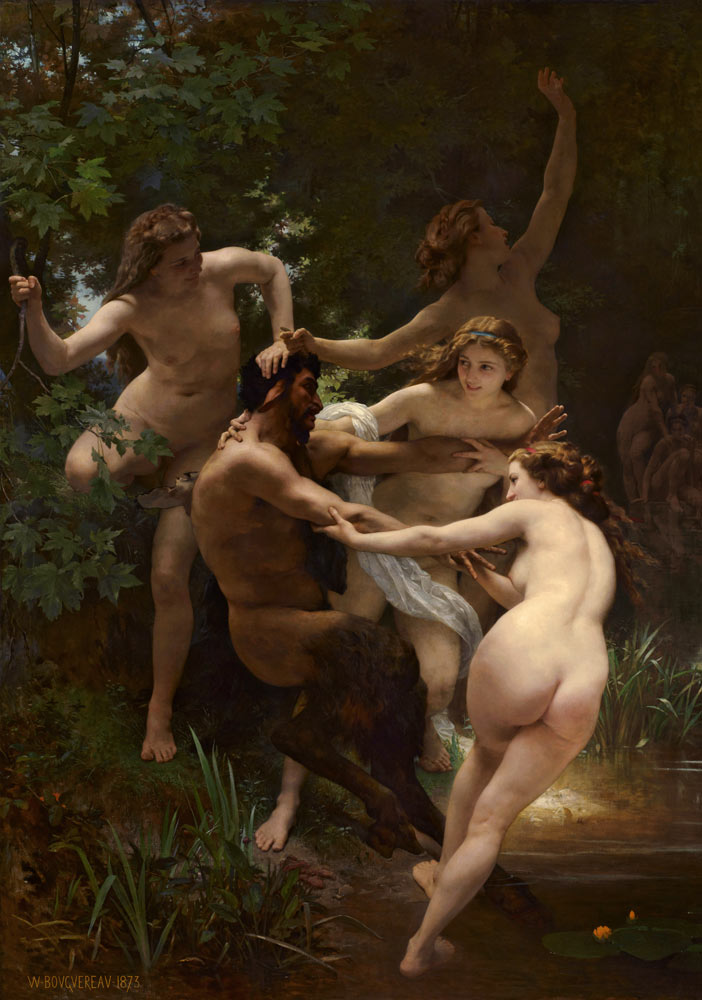 Nymphs and Satyr à William Adolphe Bouguereau