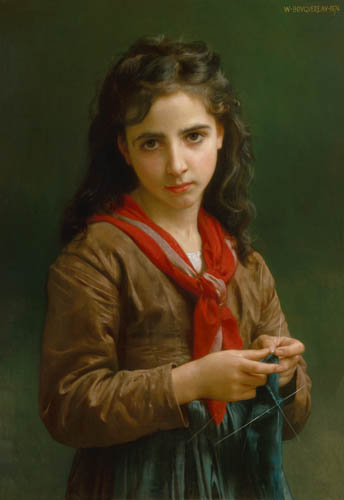 Jeune fille tricotant à William Adolphe Bouguereau
