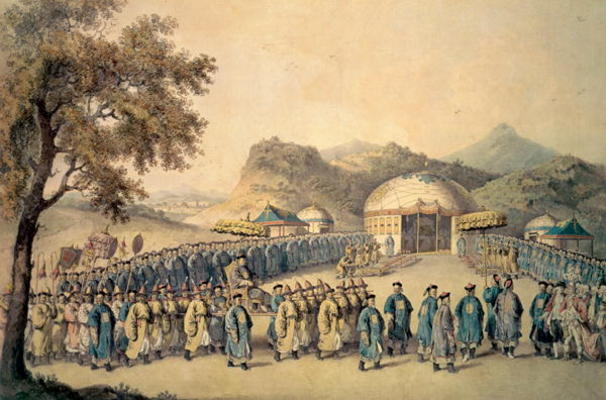 The Approach of the Emperor of China to his tent in Tartary to receive the British Ambassador, Georg à William Alexander