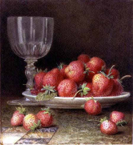 Strawberries and a Glass à William B. Hough
