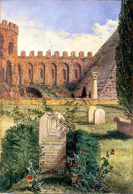 Keats' Grave in the Old Protestant Cemetery in Rome, 1873 à William Bell Scott