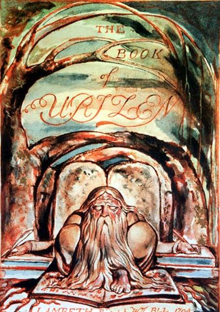 The First Book of Urizen; title page, showing Urizen (representing the embodiment of unenlightened r à William Blake