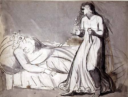 Lady Macbeth approaching the murdered Duncan (ink and wash) à William Blake