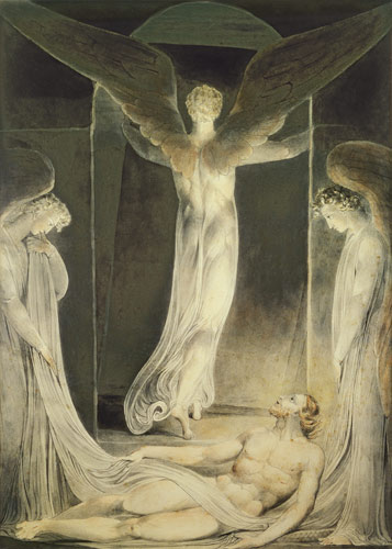 The Resurrection: The Angels rolling away the Stone from the Sepulchre à William Blake